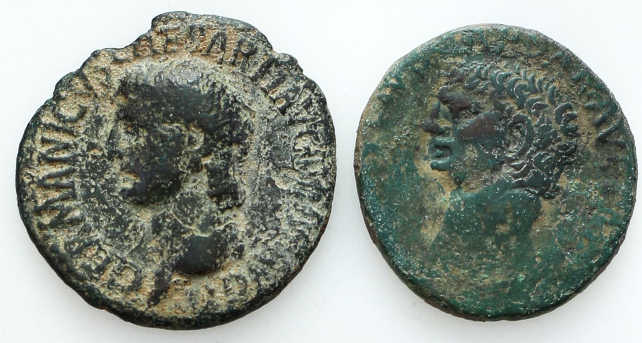 Cesarstwo Rzymskie. As, Germanik i Klaudiusz 37 – 54 n. e. – zestaw 2 sztuk